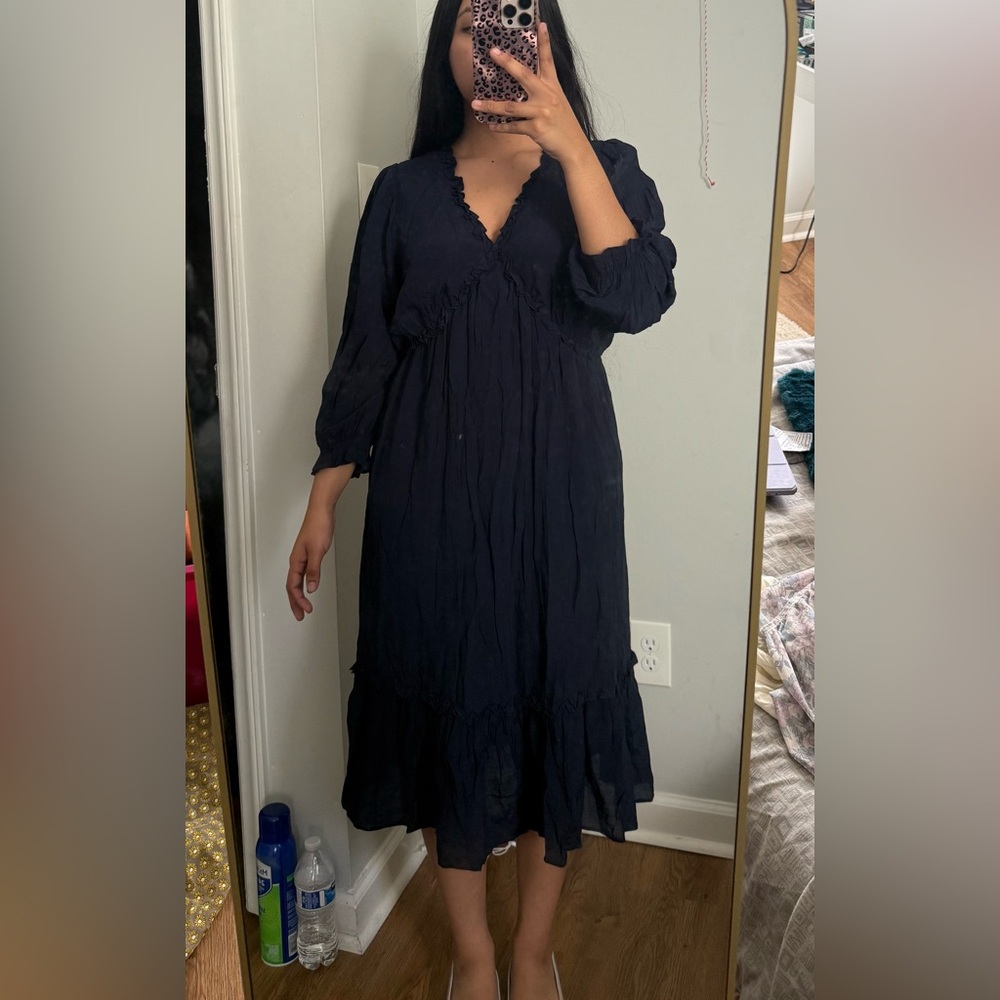 Nanette Lepore Navy Long Sleeve Dress